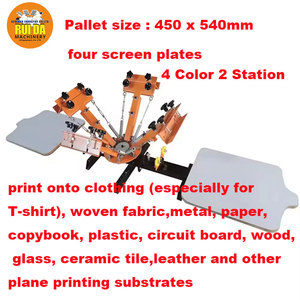 Impresora de Serigrafía Semiautomática Eficiente de 4-2 Estaciones para Operaciones de Prensa Manual de 4 Colores - Product Image 2