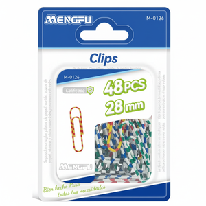 Clip per Carta con Motivo Zebrato Mengfu M-0126, Set da 48 Pezzi da 28mm, per Ufficio e Scuola, Composte da Metallo, Magnete e Plastica - Product Image 2