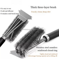 Brosses de nettoyage personnalisées en acier inoxydable à poils tressés, brosse à gril et grattoir à long manche, durables et très vendues