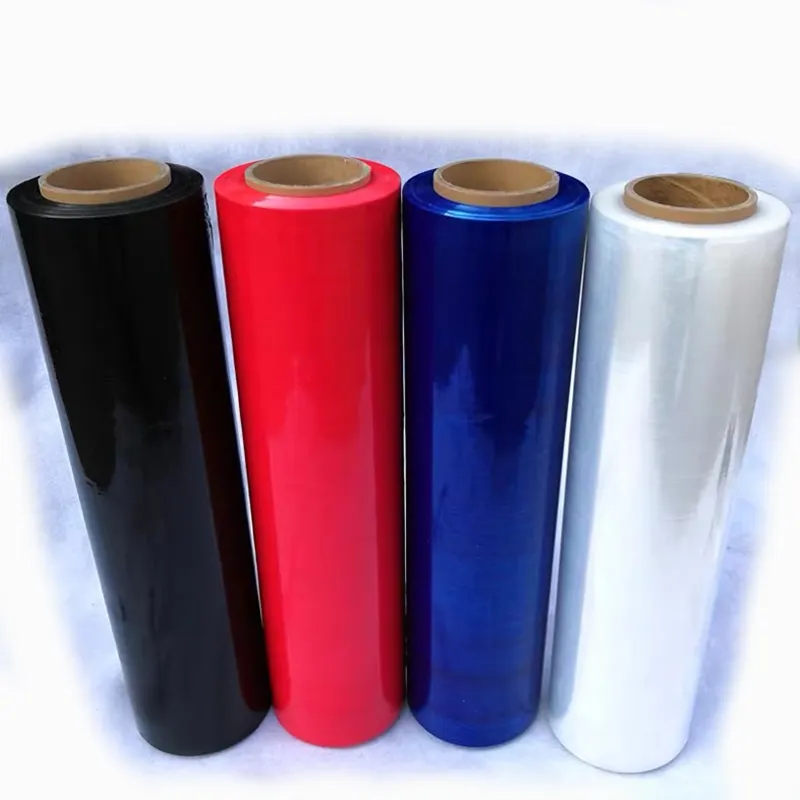 Alta calidad Pre estirar hasta 300% LLDPE transparente PE película de estiramiento Jumbo Roll