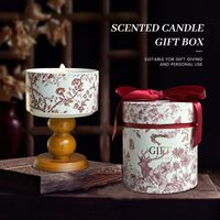 Bougie d'aromathérapie artisanale en cire de soja avec base en bois et céramique, décoration d'intérieur, style chinois, cadeau pour Noël, anniversaire, Thanksgiving