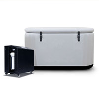 Refroidisseur d'eau pour bain froid avec filtration et roulettes pour baignoire de glace gonflable Drop Stitch avec couvercle, pour récupération à domicile et spa