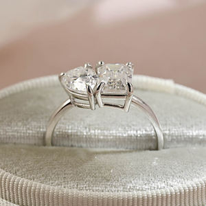 MaiYi Toi Et Moi Birnen- und Smaragdschliff Moissanit-Ring 14K Gelbgold Rosé<span class=keywords><strong>gold</strong></span> Diamantring für Damen - Product Image 6