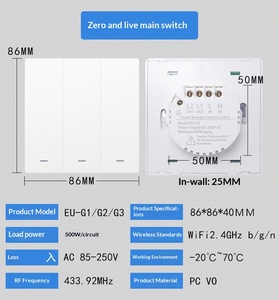 Interruptor Inteligente EWeLink Económico con Cable Neutro, Interruptor RF para el Hogar con Control por Voz de <span class=keywords><strong>Alexa</strong></span> y Google, Interruptor de Pared con Red WiFi y App Smart Life - Product Image 1