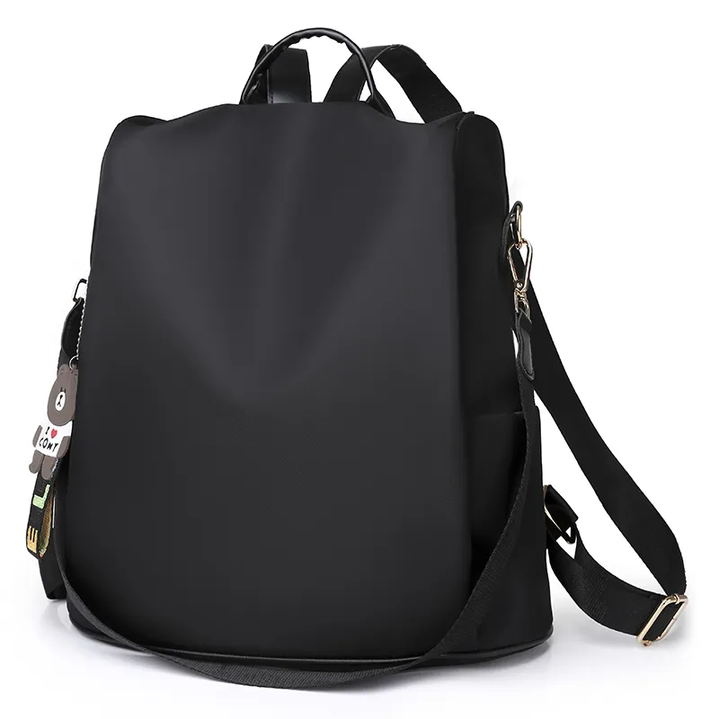 JIANUO काले बैग स्वनिर्धारित लोगो मुद्रण स्कूल बैग महिलाओं के बैग