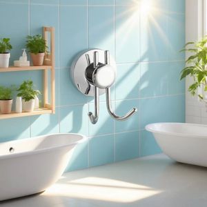 Móc áo treo tường Hợp kim kẽm mạ crôm hiện đại, lắp đặt khoan, thích hợp cho việc lưu trữ phòng tắm. - Product Image 3