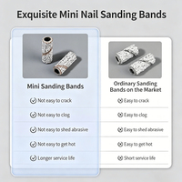 100 pièces/boîte Bandes abrasives pour ongles de 3 mm, grains 80/120/180/240, mini-accessoire de ponceuse à ongles électrique, outil de polissage pour manucure