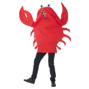 Costume de crabe Eraspooky pour adulte, unisexe, en polyester rouge, tenue d'animal marin pour Halloween - Product Image 4