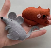 Jouets en feutre en forme d'animaux de la ferme : mouton, chat, vache, cochon, oie, poulet, souris, chien, lapin, jouets en feutre cousus