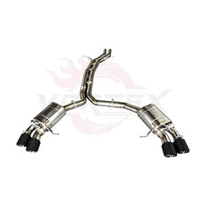 Ensemble de silencieux arrière Vortex personnalisé en titane avec soupapes pour Porsche Macan GTS 2.9T V6 avec quatre embouts de pot d'échappement en carbone, modification sonore - Product Image 1