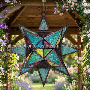 Handmade <b>Moroccan</b> Moorish Star Shape Frosted Glass Lantern Light Shade New Home <b>Decoration</b> for Christmas Other Candle Holders - Product Image 4