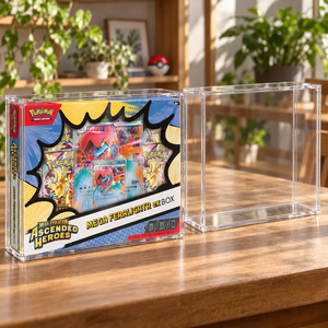 Boîte de présentation en acrylique transparente de qualité supérieure pour Charizard VMAX Orange Gift Box, protection UV à 99 %, anti-poussière, aimant N52, transparente comme du cristal - Product Image 2
