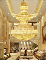 Lustre LED en cristal grand format pour hall d'hôtel, salle à manger, mosquée – Décoration moderne et luxueuse de style nordique contemporain
