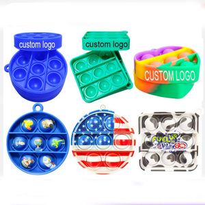 Porte-clés anti-stress en silicone personnalisé avec logo, mini jouet sensoriel à presser, petits pops, porte-clés fidget - Product Image 1