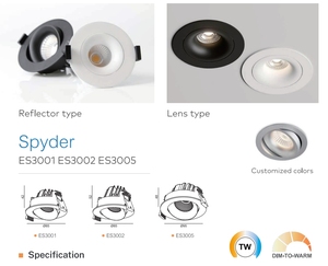 Màu sắc có thể lựa chọn 2700k-5000K Dimmable 80 Lumens 5cct IP44 nhôm hiện đại trang bị thêm đèn <span class=keywords><strong>LED</strong></span> Downlight kết nối nhanh chóng - Product Image 2