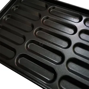 Alusteel Antiadherente Hot Dog Bun Pan Custom Burger Pan moldes Oval Cupcake Bandejas para hornear Muffin Sartenes