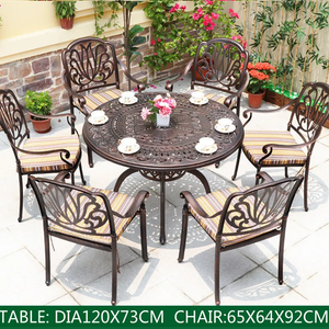 Mesa Lateral Durável de Alumínio Fundido Estilo Riviera Francesa - Mobiliário Vintage para Varanda, Ideal para Uso Externo em Vilas e Hotéis - Product Image 5