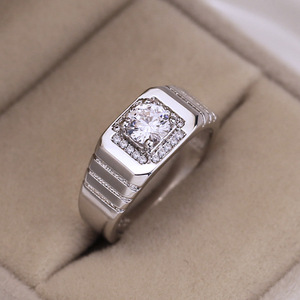 Anillo de Compromiso Clásico para Mujer, Geometría Blanca, Elegante, Brillante, Aleación, Ajustable - Product Image 2