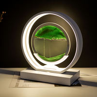Lampe de table LED avec sable mouvant dynamique en forme de sablier, décoration artistique 3D, peinture cinétique, lumière nocturne