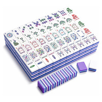 2027 Ensemble de Mahjong américain à manier à la main, tuiles en acrylique de qualité supérieure, ensemble complet pour 4 joueurs, jeu de Mahjong occidental pour la maison