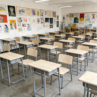 Fournisseurs de mobilier scolaire, ensemble table et chaise individuelle en contreplaqué pour élèves du primaire/secondaire, chaises confortables