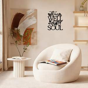 Arte Caligráfico, Arte de Pared con la Frase "Está Bien con Mi Alma", Decoración Metálica con Escrituras - Arte de Pared Cristiano Inspirador para el Hogar, la Oficina y el Dormitorio - Product Image 3