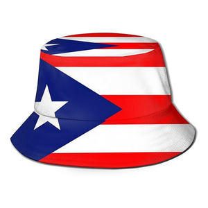 Shipping Fast New Custom Puerto Rico Flag Bucket and Hat Summer Outdoor Fisherman Cap Fun Boys Girls