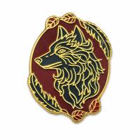 Badge personnalisé Loup plaqué or émail souple pour vêtements, sacs, chapeaux, décoration, collection botanique