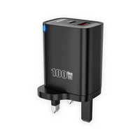 Chargeur rapide USB 100W QC3.0 avec prise UK, charge rapide USB Type C PD 100W, adaptateur de voyage USB-C pour téléphone portable