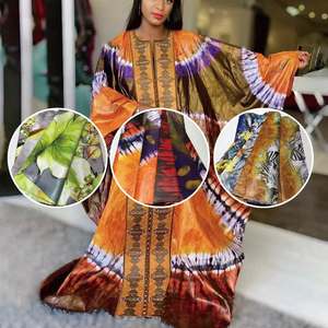 Disesuaikan Afrika lembut bunga cetak tenunan bazin dicelup kain polos 100% kain katun untuk pakaian - Product Image 2