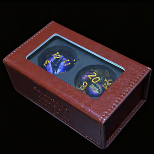 Boîte à dés en cuir PU Emballage <span class=keywords><strong>de</strong></span> boîte à dés RPG D & d Donjons et Dragons Sac avec logo personnalisé avec fenêtre - Product Image 3