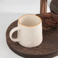 Grande tasse à café en céramique noire et blanche mate à fond large, personnalisable, pour le bureau et la maison, avec poignée
