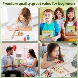 2 paquets de papier pour aquarelle 5x7.5 pouces 30 <span class=keywords><strong>feuilles</strong></span> 140lb 300g Acid Free Spiral Bound Line Perforated Pages for Artists Students - Product Image 6