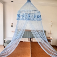 Moustiquaire pliable de luxe avec bordure en dentelle, grand modèle, pour lit Queen Size, convient à toutes les tailles, utilisation estivale à domicile pour enfants