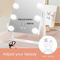 Miroir de maquillage LED professionnel Hollywood, design moderne en bois, fonctionnalités intelligentes pour la maison, éclairage frontal pour chambre à coucher et beauté