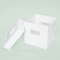 Boîtes transparentes blanches de catégorie comestible de boîte de gâteau de Macaron mignon populaire avec le couvercle de fenêtre de PVC pour l'emballage de biscuit de biscuit de Dessert