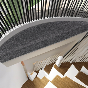 Lot de 15 <span class=keywords><strong>tapis</strong></span> d'<span class=keywords><strong>escalier</strong></span> autocollants en polypropylène à poils courts/plats, entretien facile, anthracite - Product Image 2