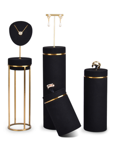 Exhibidor de Joyería Jinsky Personalizado de Microfibra, Clásico, Elegante y de Lujo, Color Negro, Herramientas de Exhibición para Accesorios de Joyería - Product Image 5