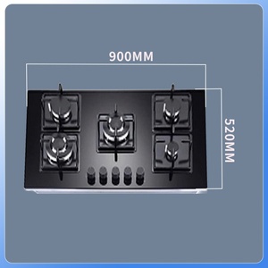 Plaques de cuisson électriques et à gaz en verre trempé noir à haute efficacité 60cm à 3 brûleurs 1 plaque en céramique pour appartements - Product Image 5