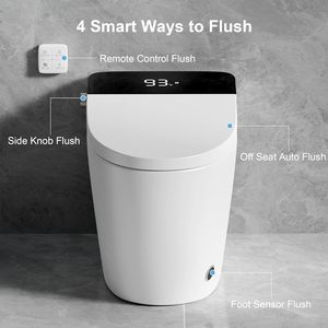 WC intelligent moderne avec bidet intégré, en céramique, entièrement automatique, pour salle de bain SSIE-703, à poser au sol - Product Image 4