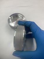 Pièces d'usinage de fraisage CNC en aluminium de précision à 5 axes personnalisées Bouton de commande de moletage diamant en aluminium argenté