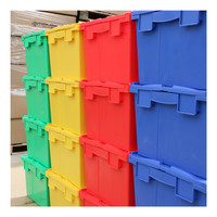 Boîtes de rangement en plastique robustes de grande taille 80L pour entrepôt et déménagement avec couvercle intégré