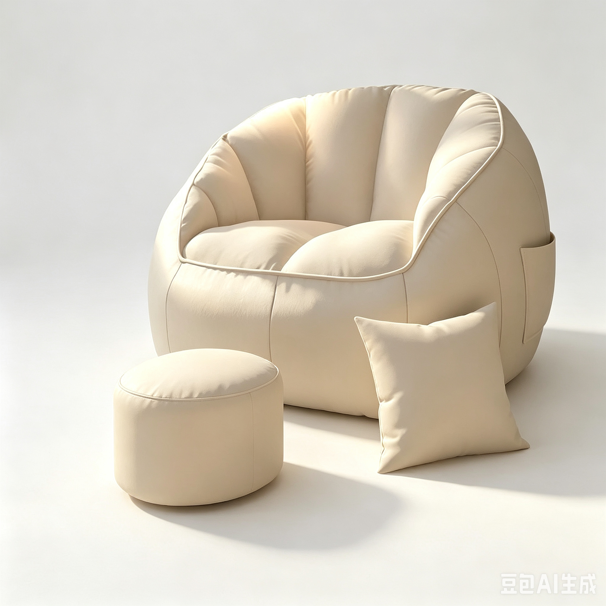 Oreiller beige + pédale (hors remplissage)