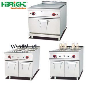 Cuisinière à nouilles à gaz commerciale en acier inoxydable haute capacité Machine à pâtes multi-paniers avec base d'armoire électrique 6000W 220-240V - Product Image 3