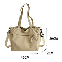 Sac bandoulière grande capacité en tissu Oxford résistant à l'eau pour femme, sac à main décontracté pour étudiante, sac fourre-tout quotidien