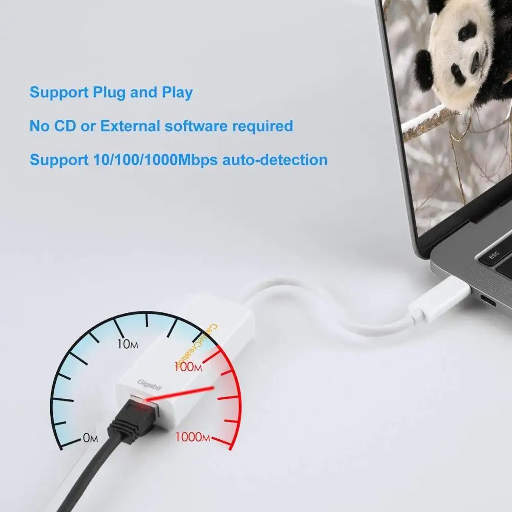 CableCreatin प्रकार सी ईथरनेट एडाप्टर USB3.1 करने के लिए 10/100/1000Mbps Gigabit ईथरनेट RJ45 लैन नेटवर्क एडाप्टर