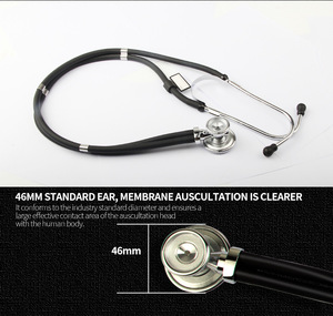 Stéthoscope professionnel à double tube et double embout en acier inoxydable pour diagnostic médical en cliniques et usage familial - Product Image 6