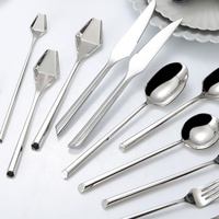 Ensemble de couverts de luxe modernes en acier inoxydable 18/10, finition miroir, écologiques, certifiés CE, pour mariage, couleur argentée unique