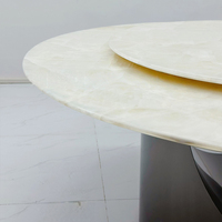 Meubles de salle à manger de luxe modernes haut de gamme, ensemble de table à manger en marbre 8 places pour villa