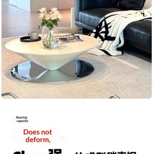 <span class=keywords><strong>Table</strong></span> <span class=keywords><strong>basse</strong></span> multifonctionnelle en métal style soucoupe volante française, plateau en acier au carbone, pour salon, petit appartement, moderne - Product Image 4